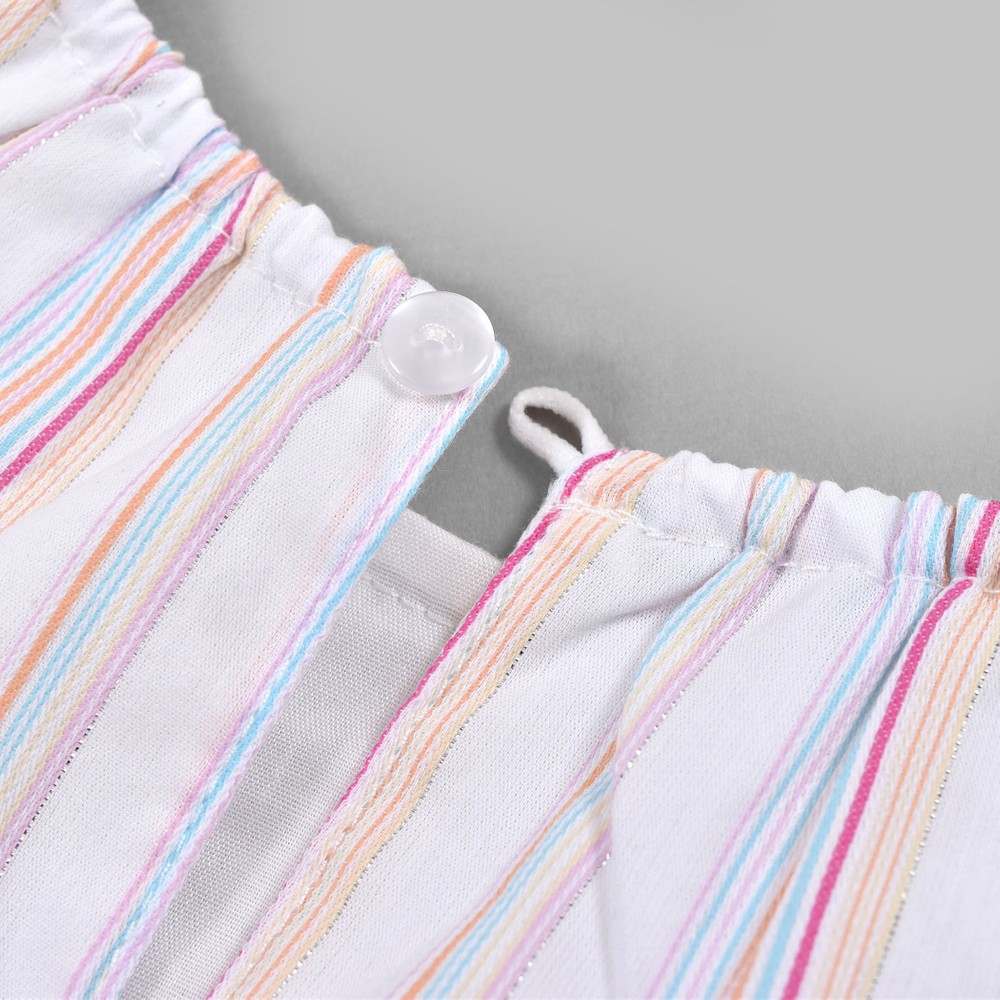 ストライプ ティアード 裏地付 ワンピース (90~130cm) オレンジ系 130cm