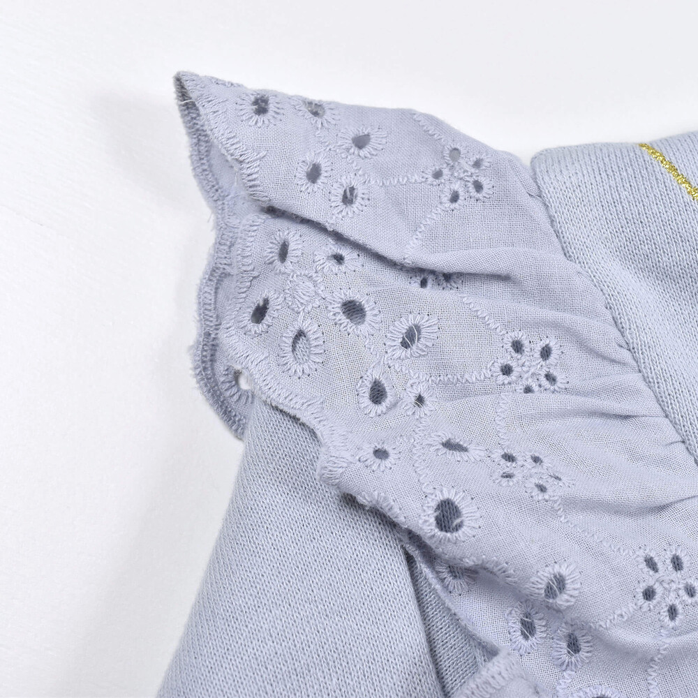 レース フリル ネックレス ワンピース (80~130cm) ブルー 130cm