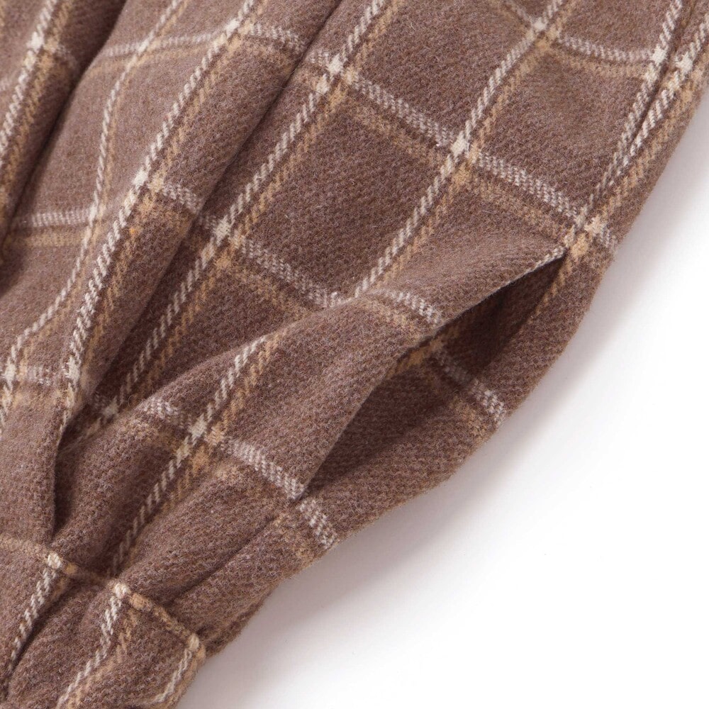 ティアラ刺しゅう付きチェックプリーツドッキングワンピース(90~130cm) ブラック×グレー系 90cm