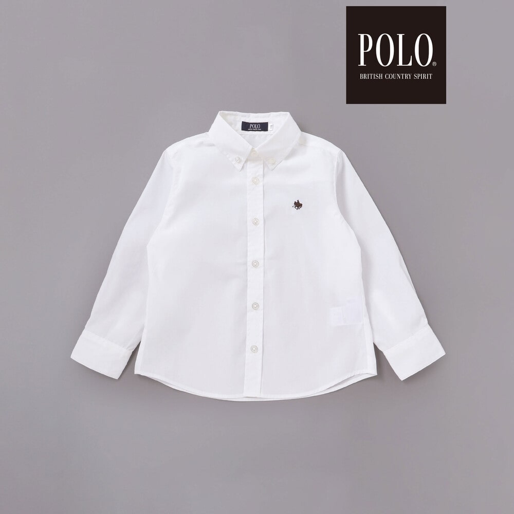 【POLO BCS(ポロ・ビーシーエス)×SLAP SLIPコラボ】無地チェックスーツ+シャツ3点セット(110~130cm) ネイビー 110cm