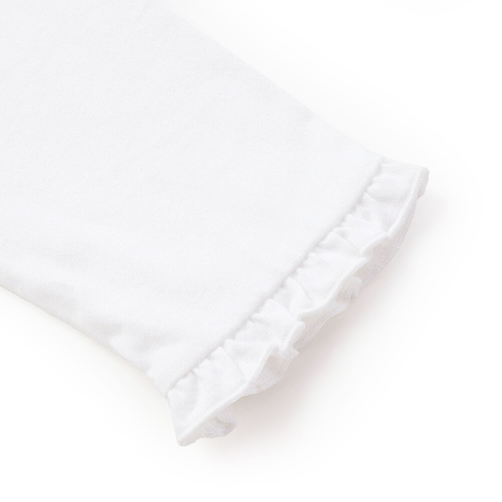 【スラプリ】袖口フリルTシャツ+裾刺しゅうチュニックセット(90~130cm) ピンク 90cm