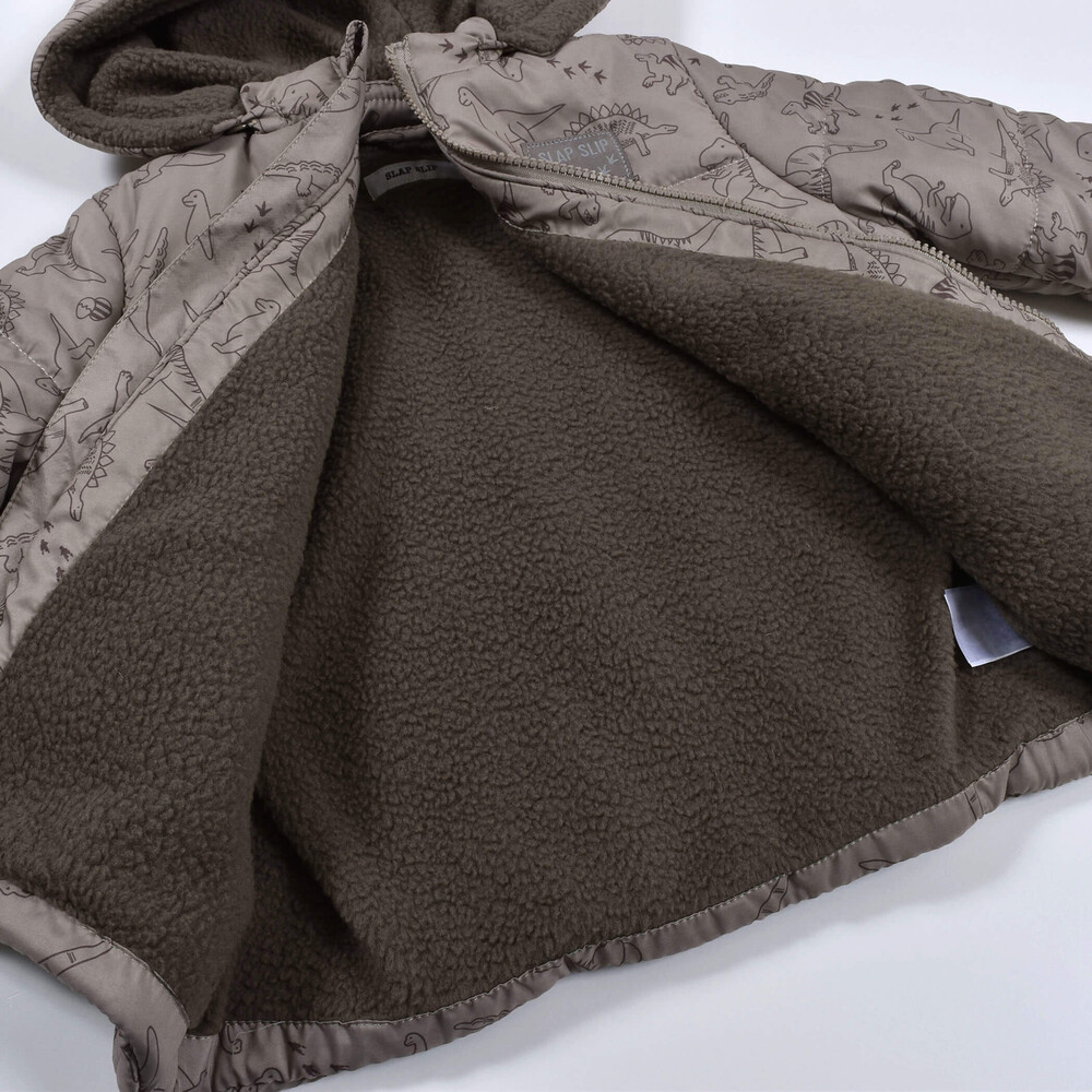 恐竜 中わた フード 付き ジャケット (80~130cm) ベージュ系 120cm