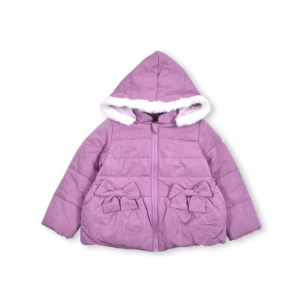 取り外し可能 フード 付き リボン ペプラム 裏ボア 中綿 タフタ