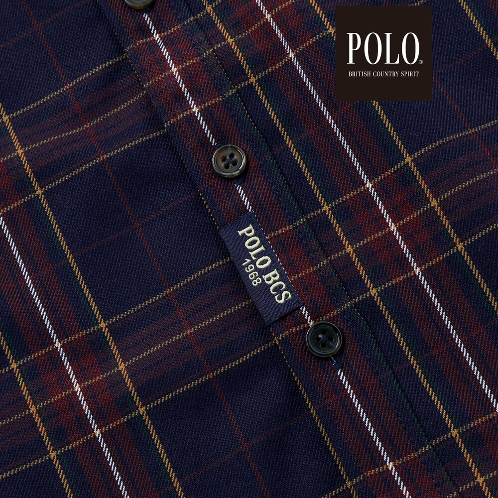 【POLO BCS(ポロ・ビーシーエス)×SLAP SLIP】切り替えシャツ(80~130cm) ベージュ系 80cm