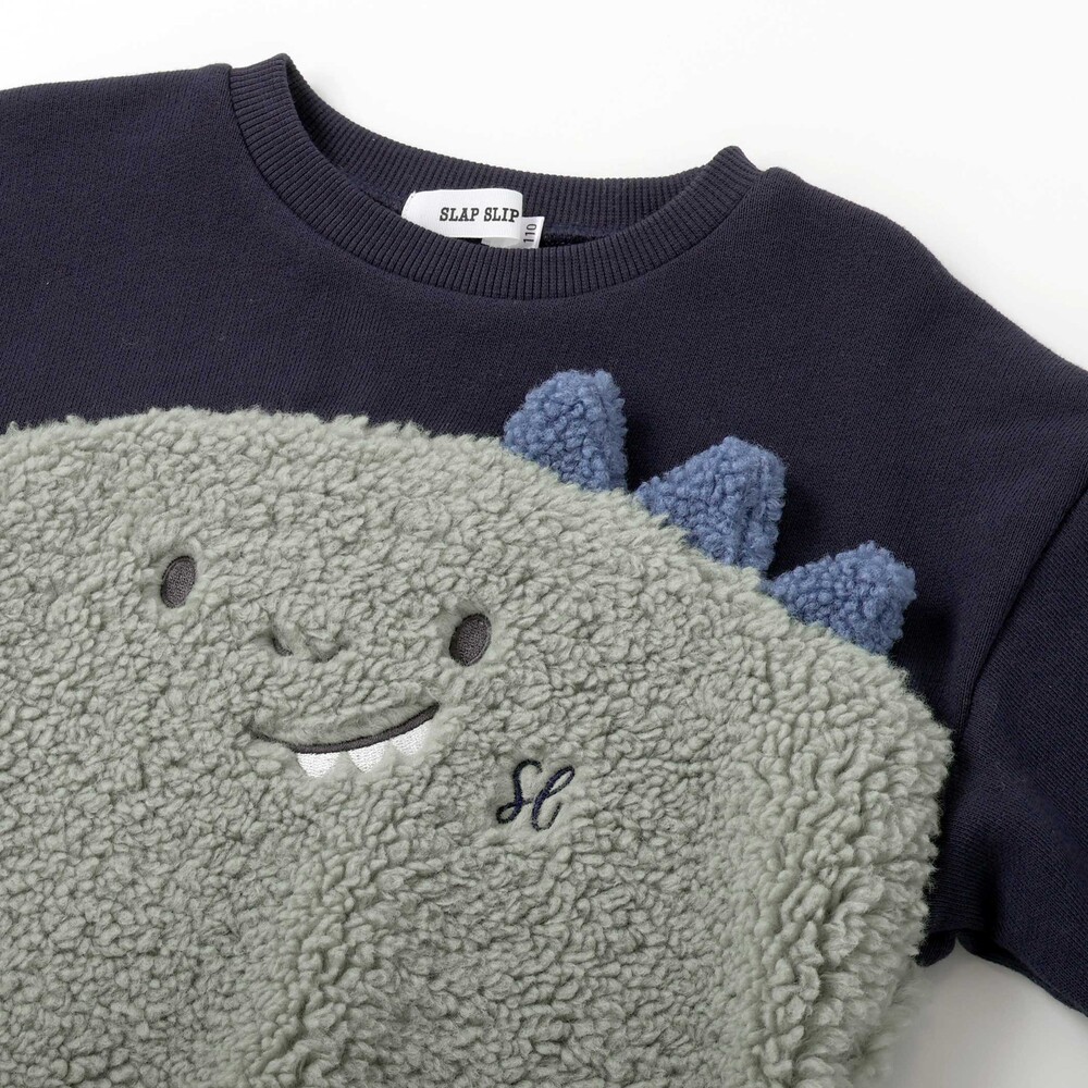 恐竜クマウサギアニマルフェイスボア切り替えトレーナー(80~120cm) ピンク(ウサギ) 80cm