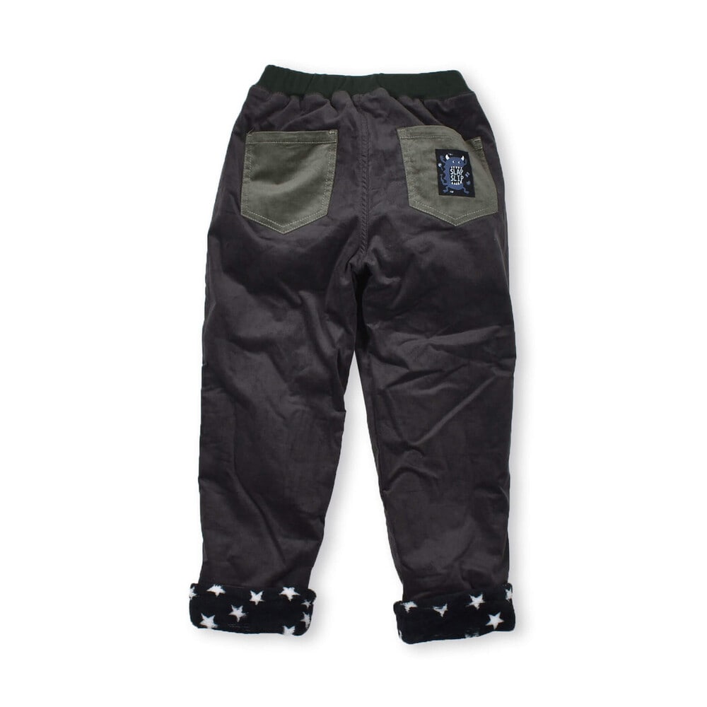 リバーシブル コールテン × 星 ボア モンスター 刺繍 パンツ (80~130cm) グレー 80cm