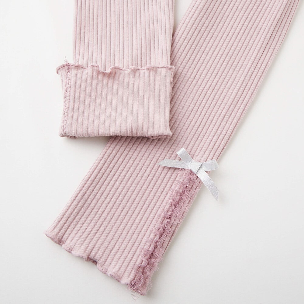 お揃い】裾リボンチュールレギンス(80~130cm)(80cm ピンク): ボトム