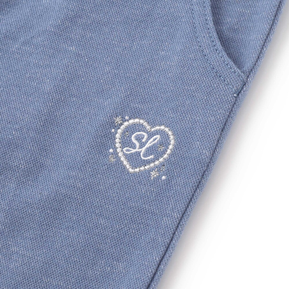 裾折り返しレース7分丈ツイルパンツ(80~120cm) パープル 80cm