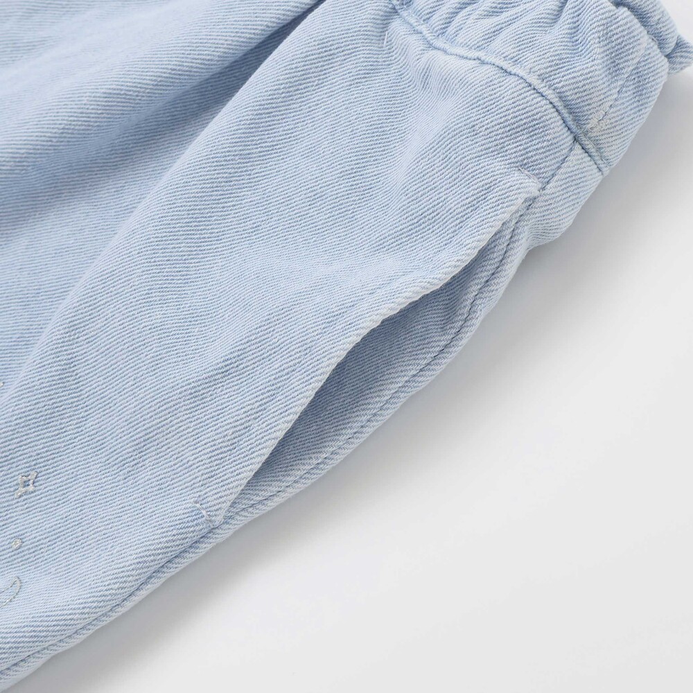 キラキラプリント裾スカラップリボン付きショートパンツ(90~130cm) ブルー 90cm