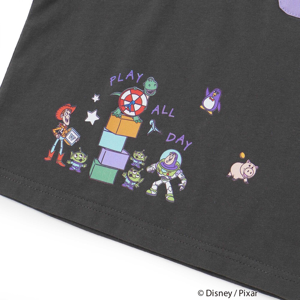 【トイ・ストーリー(Toy Story)コレクション】キャラクタープリントバイカラー半袖Tシャツ(80~130cm) ホワイト 80cm