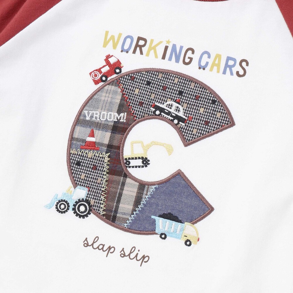 ロゴパッチ刺しゅうラグラン長袖Tシャツ(80~130cm) グリーン 80cm