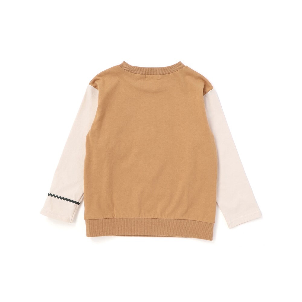 ネクタイメガネパッチ袖切り替え長袖Tシャツ(80~130cm) ネイビー 80cm