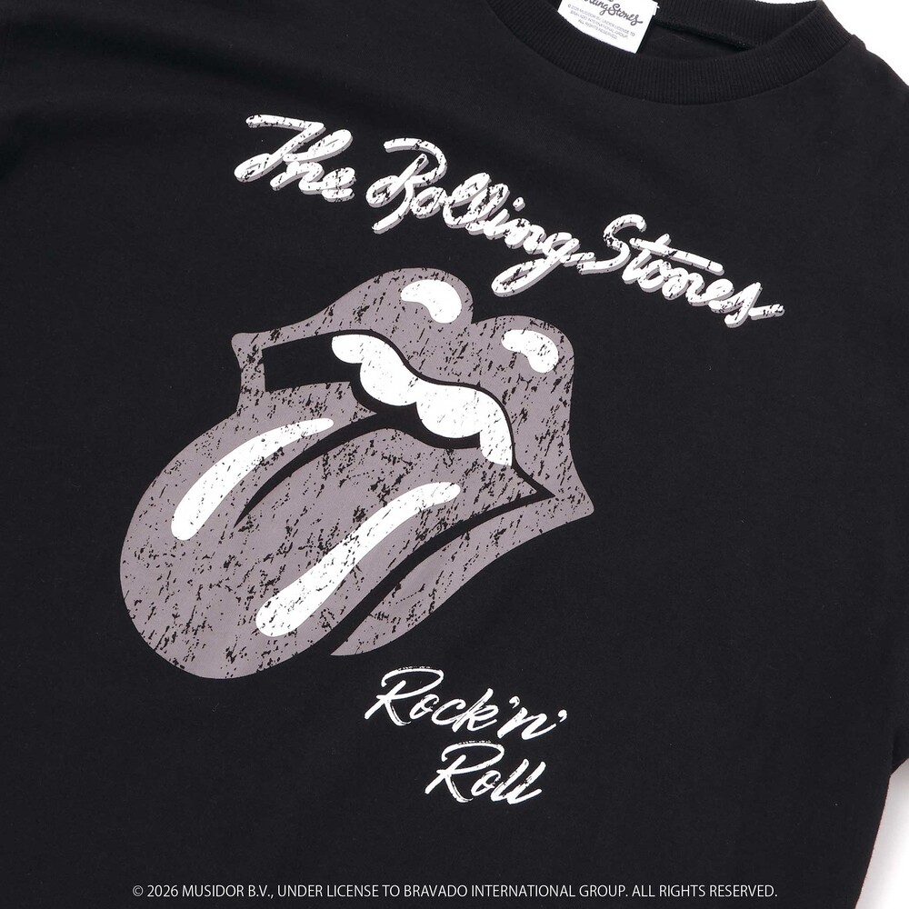 【ザ・ローリング・ストーンズxSLAP】フロントxバックロゴプリント長袖Tシャツ大人 オフホワイト ワンサイズ