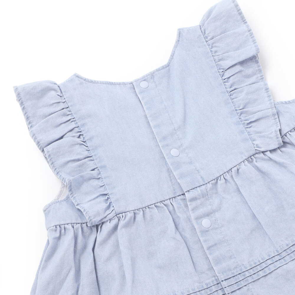 ピンタックティアードワンピースブルマ付きセットアップベビー(70~80cm) ホワイト ワンサイズ