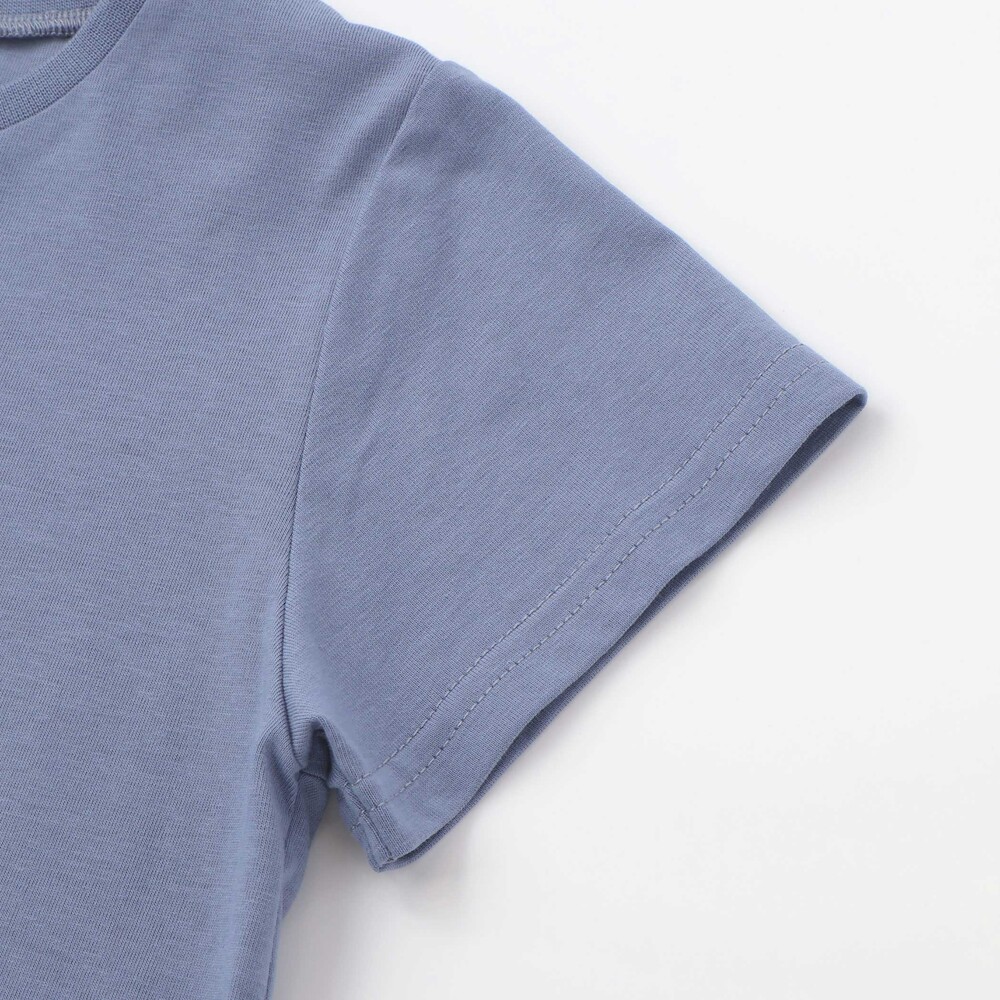 ニットレース長袖Tシャツ+半袖Tシャツセット(110~150cm) ブルー 110cm