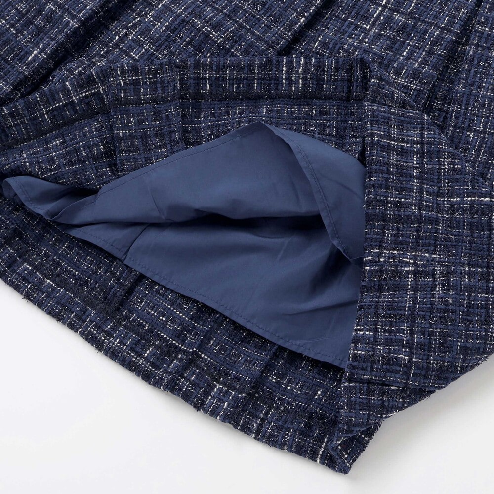 【お揃い】エタンセルラメツイードプリーツジャンパースカート(100~150cm) レッド系 100cm