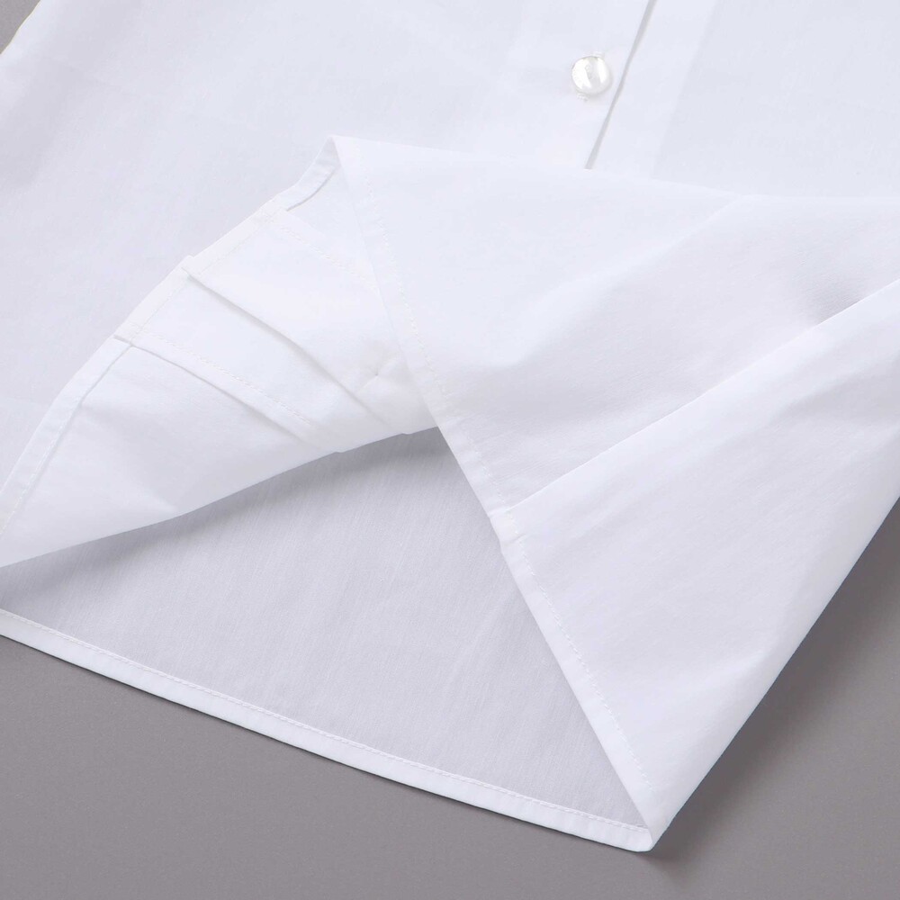 ストレッチウェザー付け襟キャンディスリーブブラウス(90~160cm) ホワイト 90cm