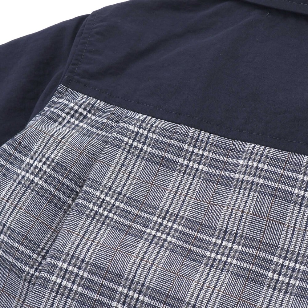 【限定商品】無地×チェックトップス+ショートパンツセットアップ(95~150cm) ブラック系 95cm