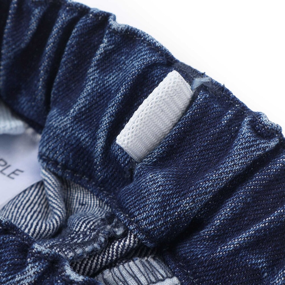 サイドリボンストレッチデニムパンツ(95~160cm) ブラック 95cm