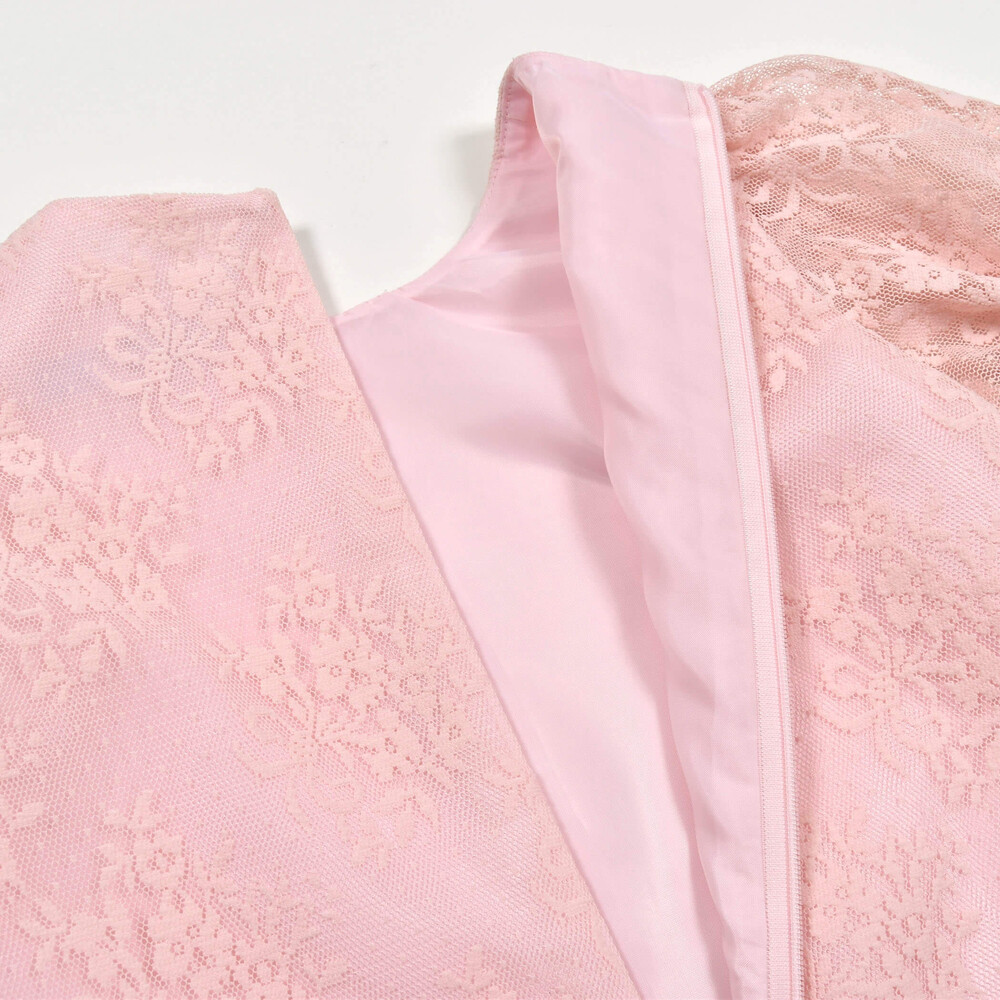 【日本製】フラワーラッセルチュールワンピース(90~130cm) ピンク 90cm