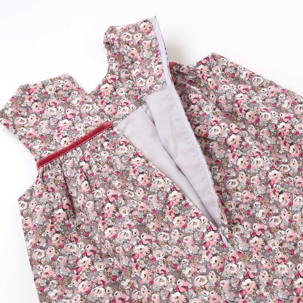 【日本製】【お揃い】リバティ(Leila)シャツコールジャンパースカート(90~140cm) ブルー系 100cm