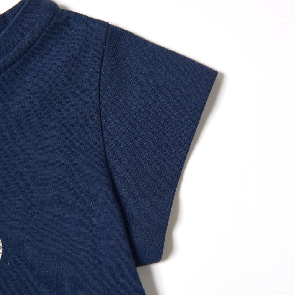 TCロゴ グリッター プリント 半袖 Tシャツ (90~140cm) ネイビー 90cm
