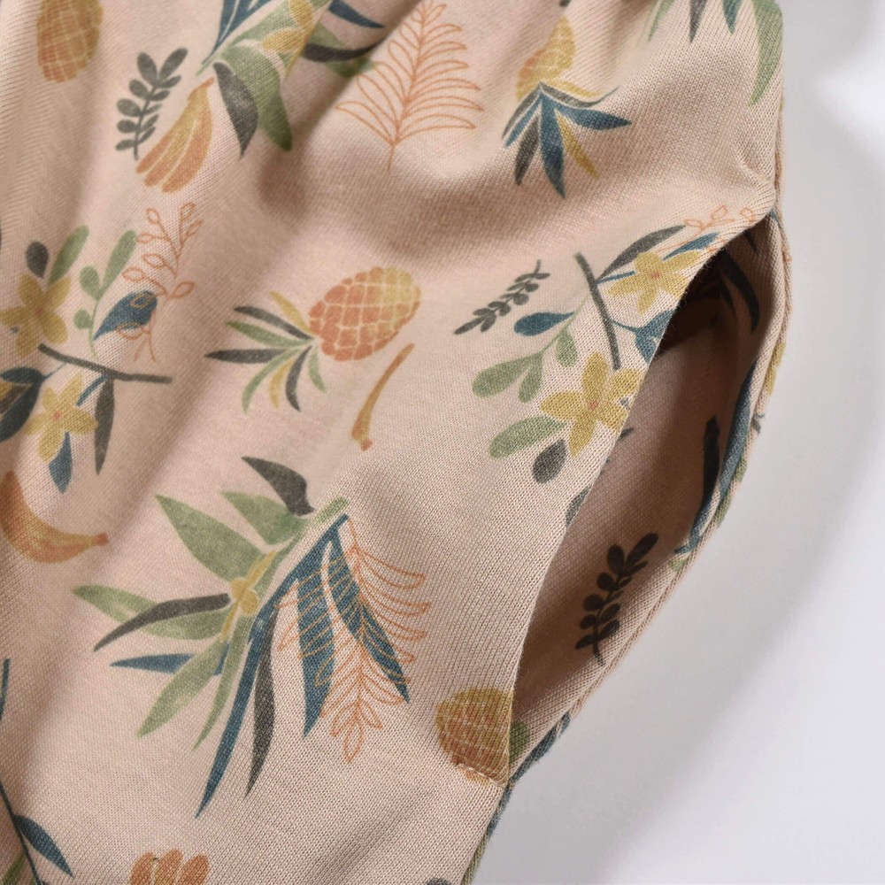 ボタニカル柄 フリル ワンピース(80~130cm) ベージュ系 120cm