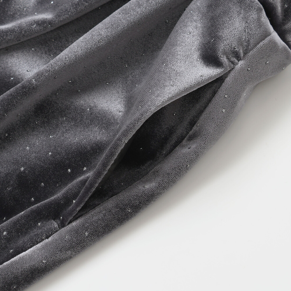 きらめくラメドットベロアビスチェセットアップ(90~130cm) ブラウン 90cm