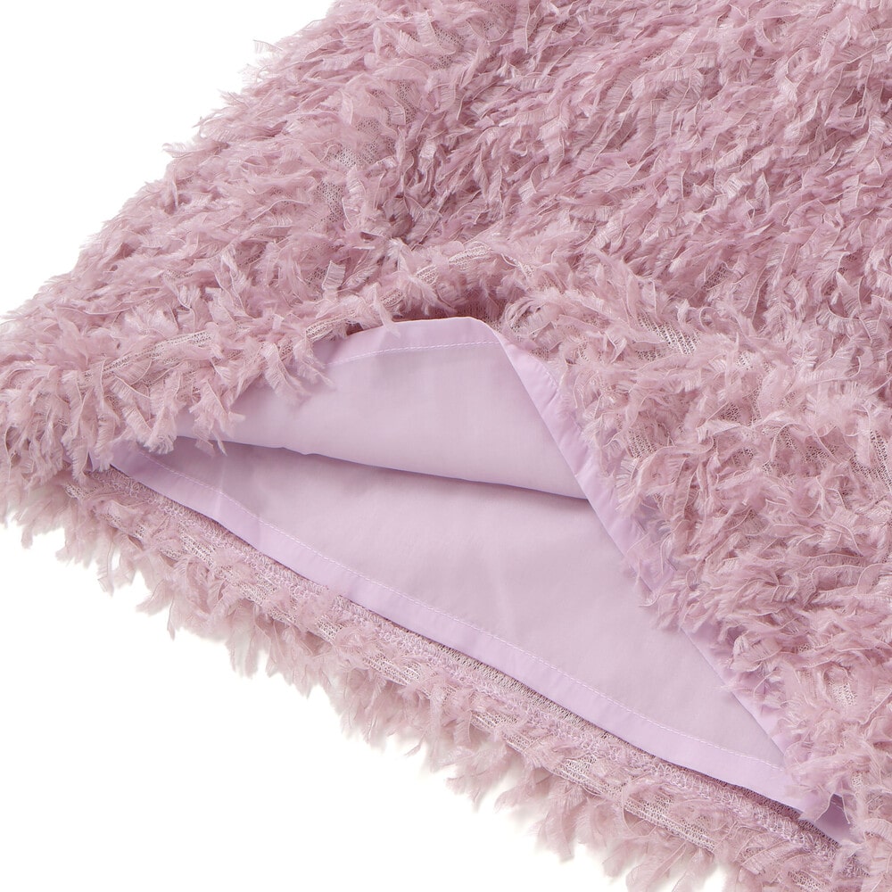 キラキラモチーフ長袖Tシャツ+ファーキャミワンピセット(90~130cm) 薄ブルー×オフホワイト 90cm