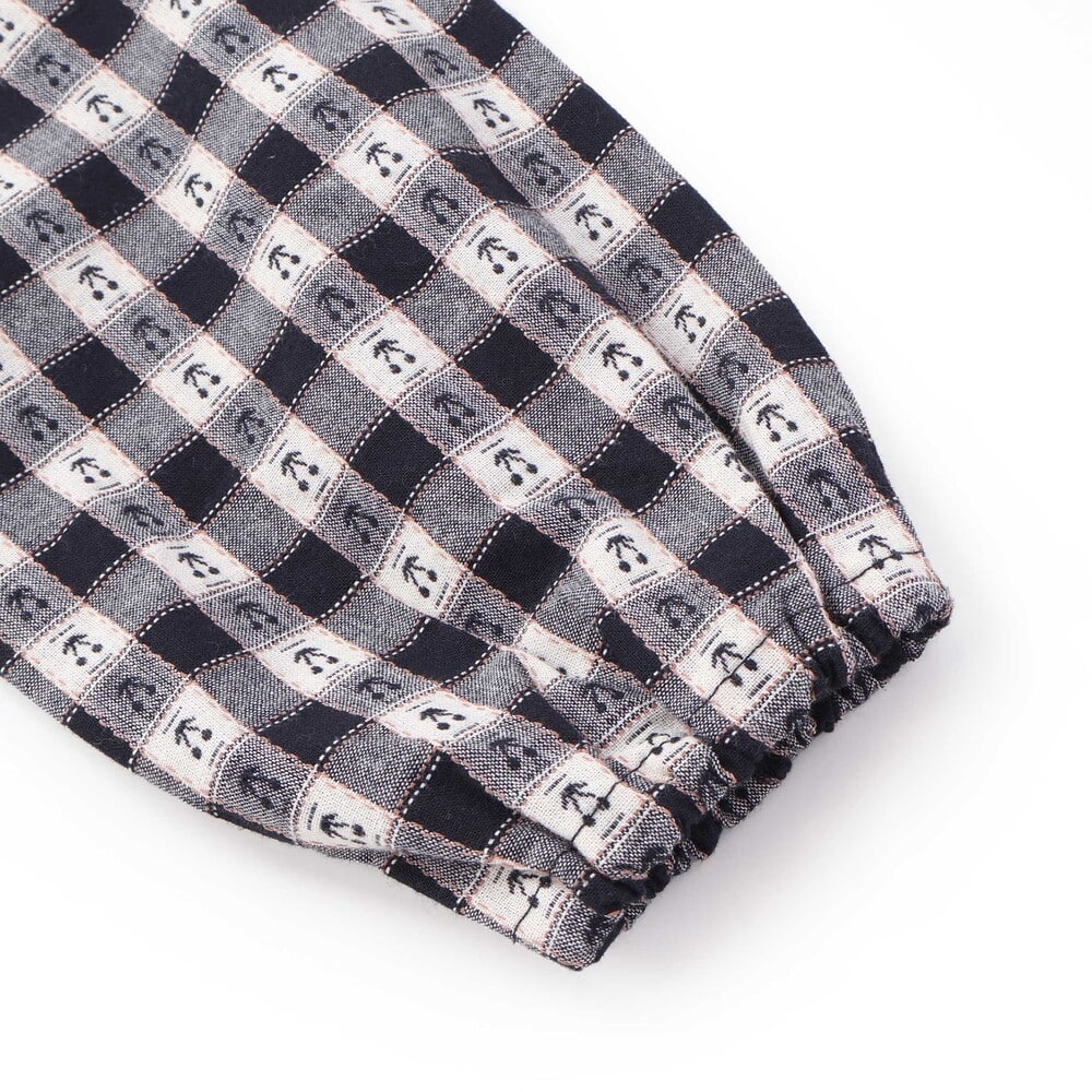 【お揃い】ビッグカラーチェックワンピース+ベストセット(90~130cm) レッド系 90cm