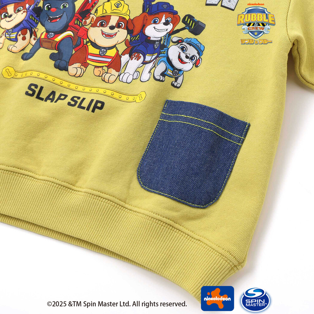 【「パウ・パトロール」スピンオフ・シリーズ「ラブル&クルー」×SLAPSLIP】デニムポケットトレーナー(90~130cm) イエロー 90cm