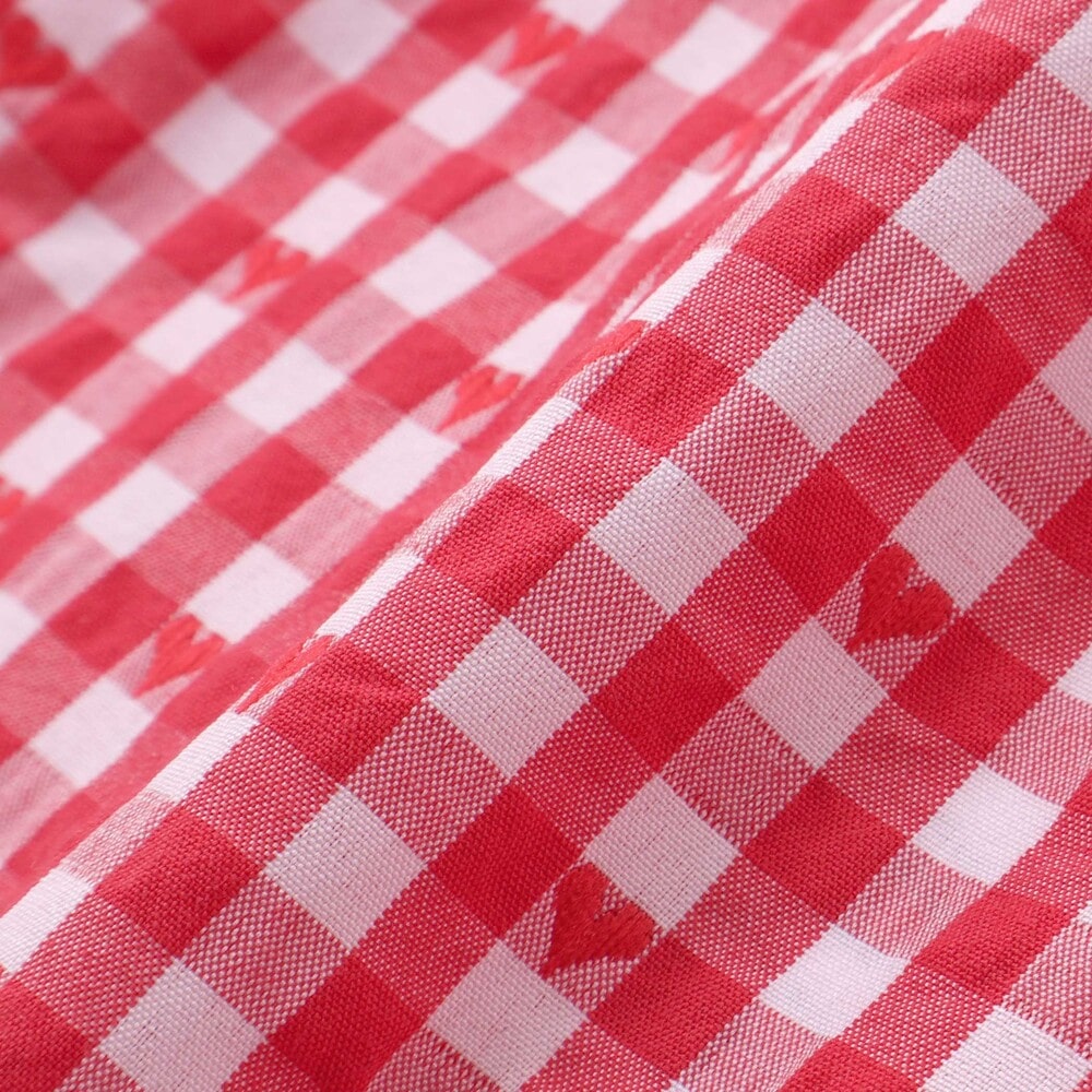 【お揃い】チェックプリーツスカパン(90~130cm) レッド系 90cm