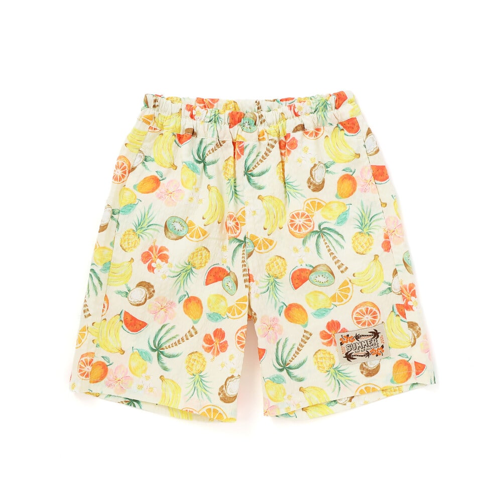【お揃い】トロピカル総柄ショートパンツ(80~130cm) ブルー系 80cm