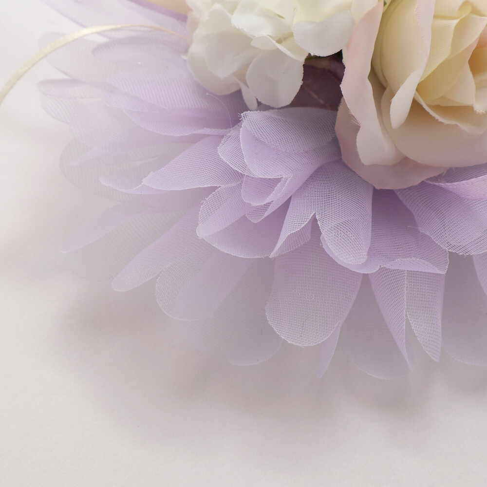 フラワーチュールリボンコサージュ ブルー ワンサイズ