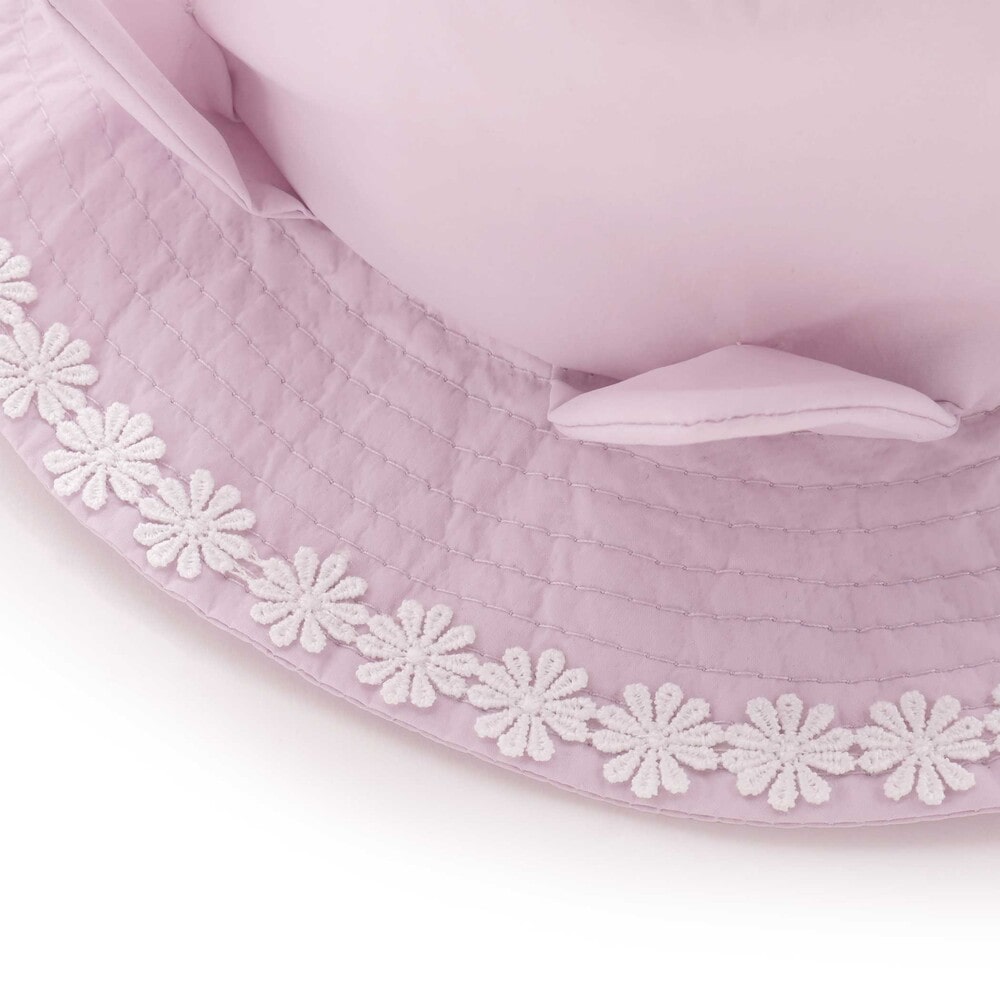 ウサギxネコ耳付きサファリハット(50~54cm) ピンク 52cm