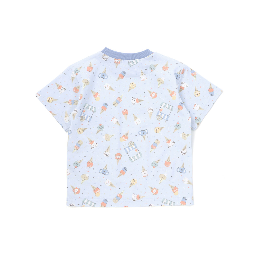 総柄プリント胸ポケット刺しゅう半袖Tシャツ(80~130cm) イエロー系 80cm