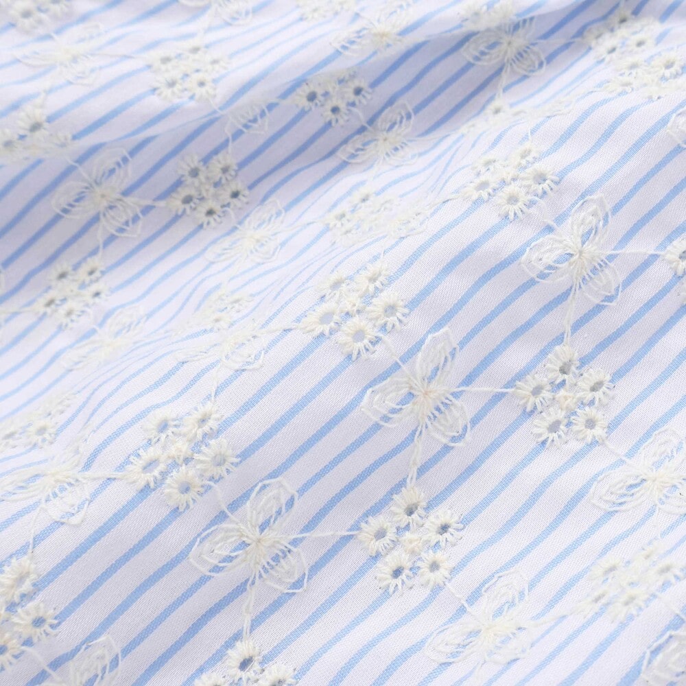 【お揃い】スカラップキャミストライプ&ドビー半袖Tシャツ(80~130cm) ネイビー 80cm