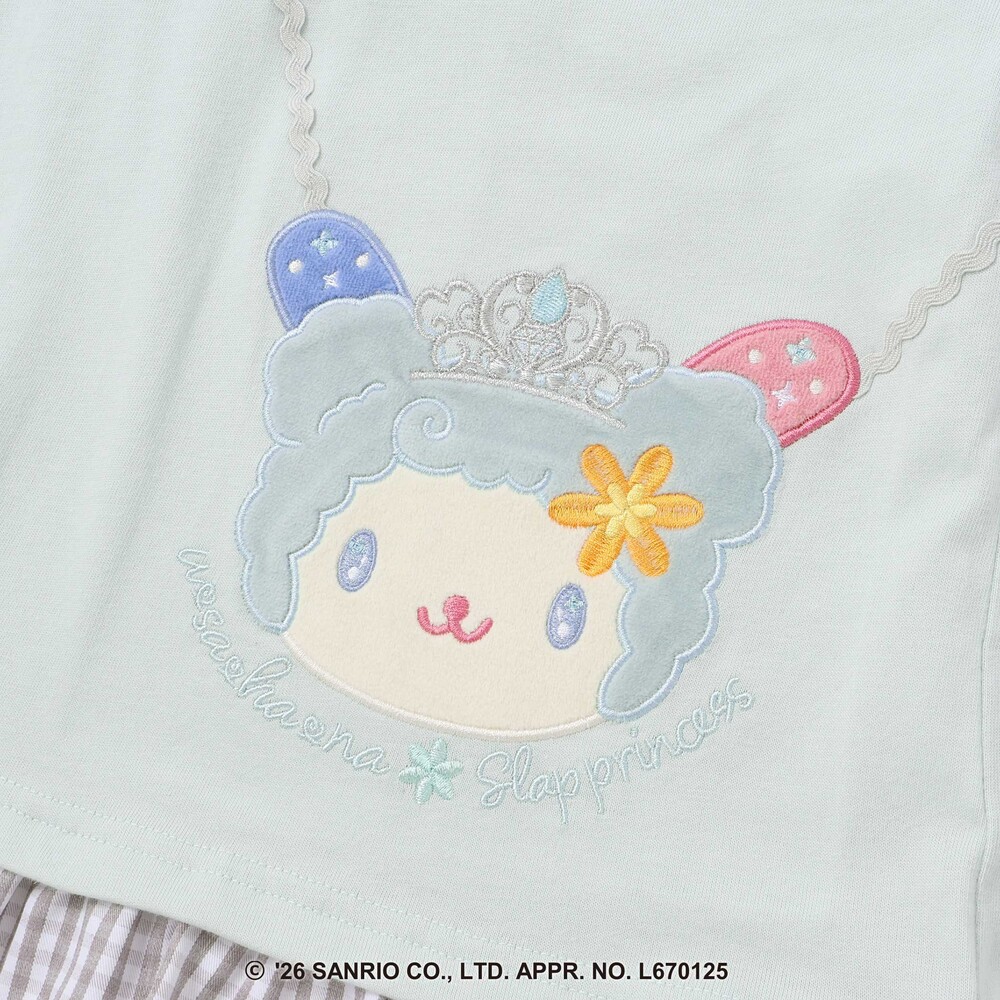 【サンリオキャラクターズxSLAPSLIP】襟付き裾フリル長袖Tシャツ(80~130cm) ピンク 80cm