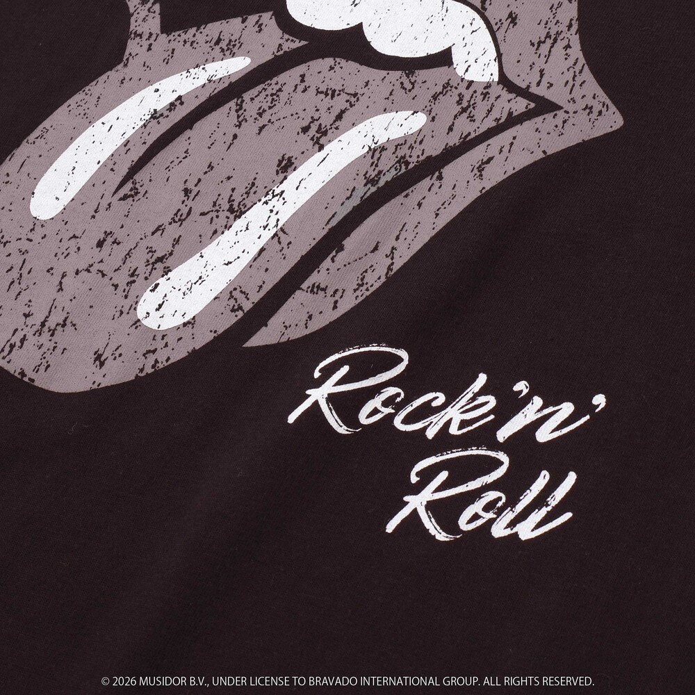 【ザ・ローリング・ストーンズxSLAP】フロントxバックロゴプリント長袖Tシャツ大人 オフホワイト ワンサイズ