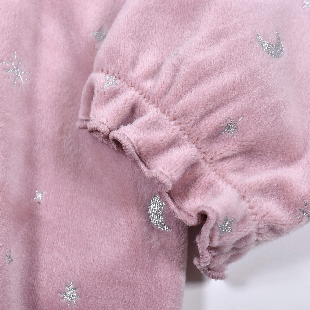 ドットレース ティアラ 刺繍 裾 ギャザー 2WAYオール ベビー (50~70cm) ピンク系 ワンサイズ