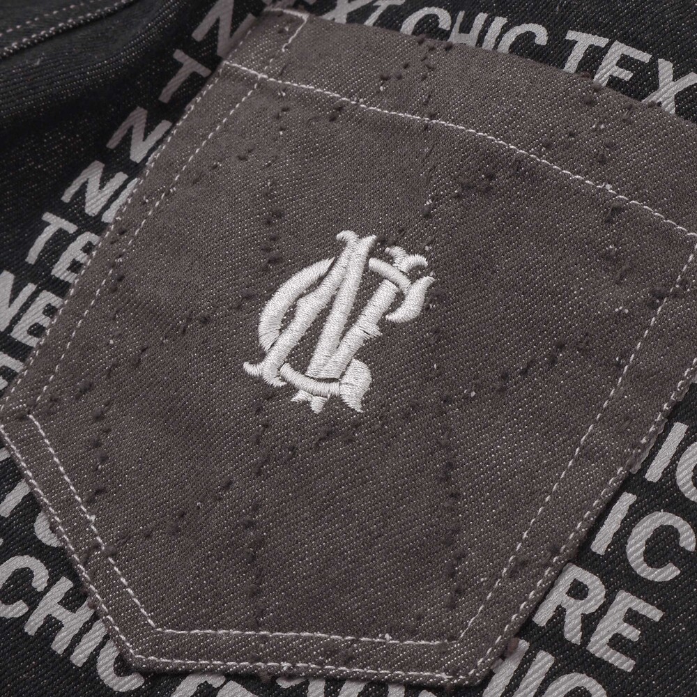 ボタンスリット開きワイドデニムパンツ(110~150cm) ネイビー 110cm