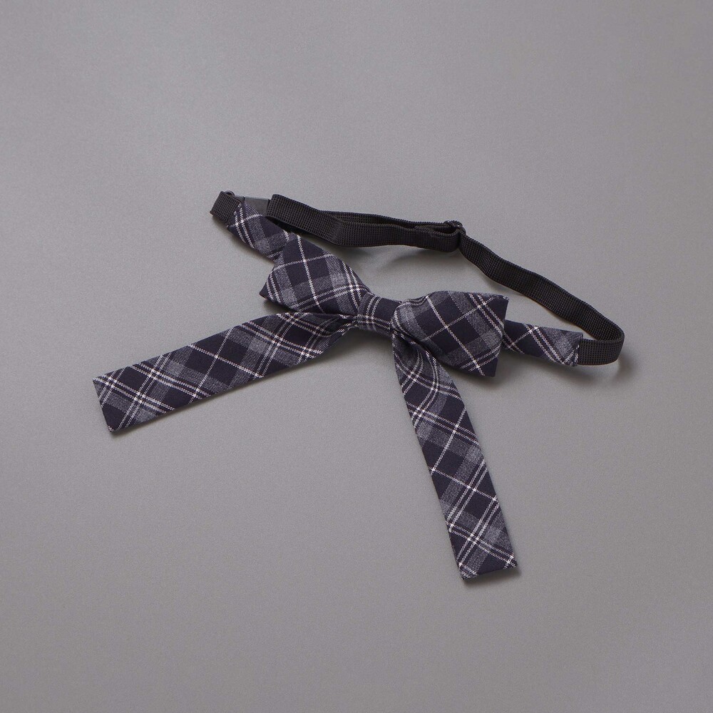 ボレロ+リボンタイ付きチェックワンピースセット(110~130cm) ネイビー系 110cm