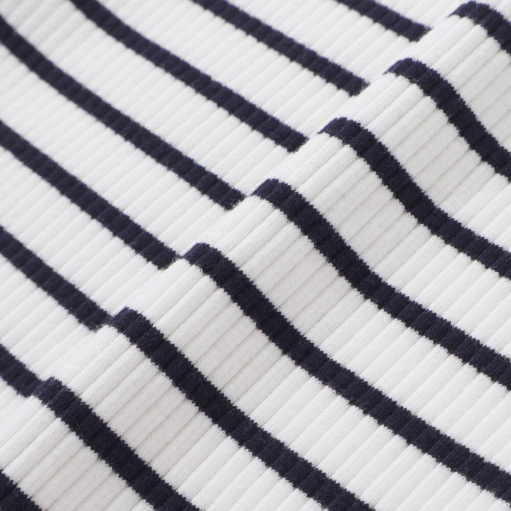 ラメジョーゼットシャーリングキャミ+リブボーダー長袖Tシャツセット(90~160cm) ホワイト 90cm