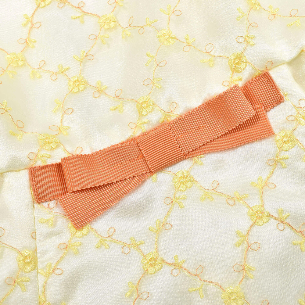 日本製 フォーマル オーガンジー 花柄 フラワー 刺繍 ワンピース