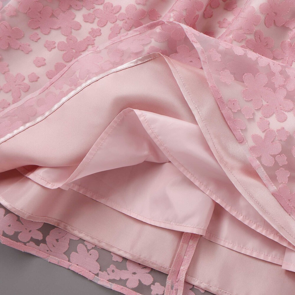 フローラルオパールプリントウエストリボンドレス(110~130cm) パープル系 110cm