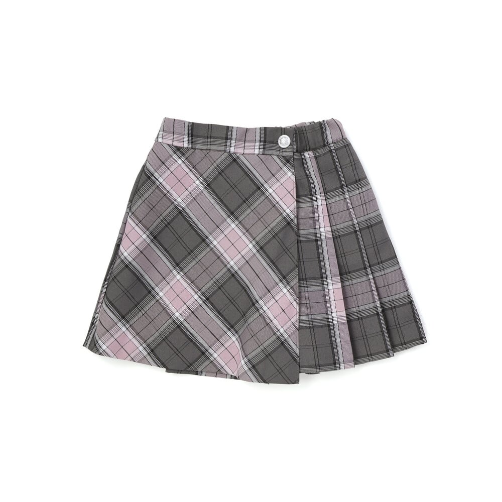 【限定商品】チェック巻きスカートキュロット(95~160cm) ブルー系 95cm