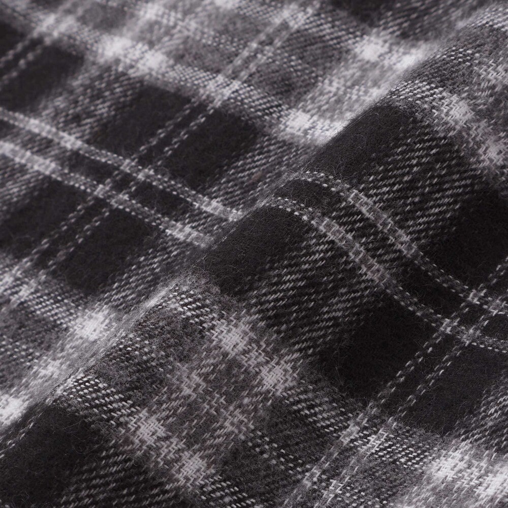 フード取り外しチェックシャツ(130~160cm) ブラック系 130cm