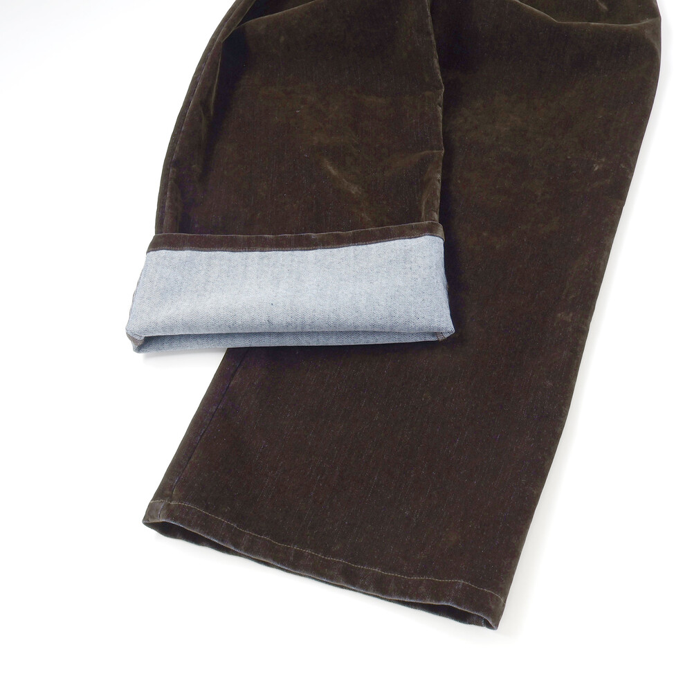 フロッキーワイドデニム(130~160cm) ブラウン 130cm