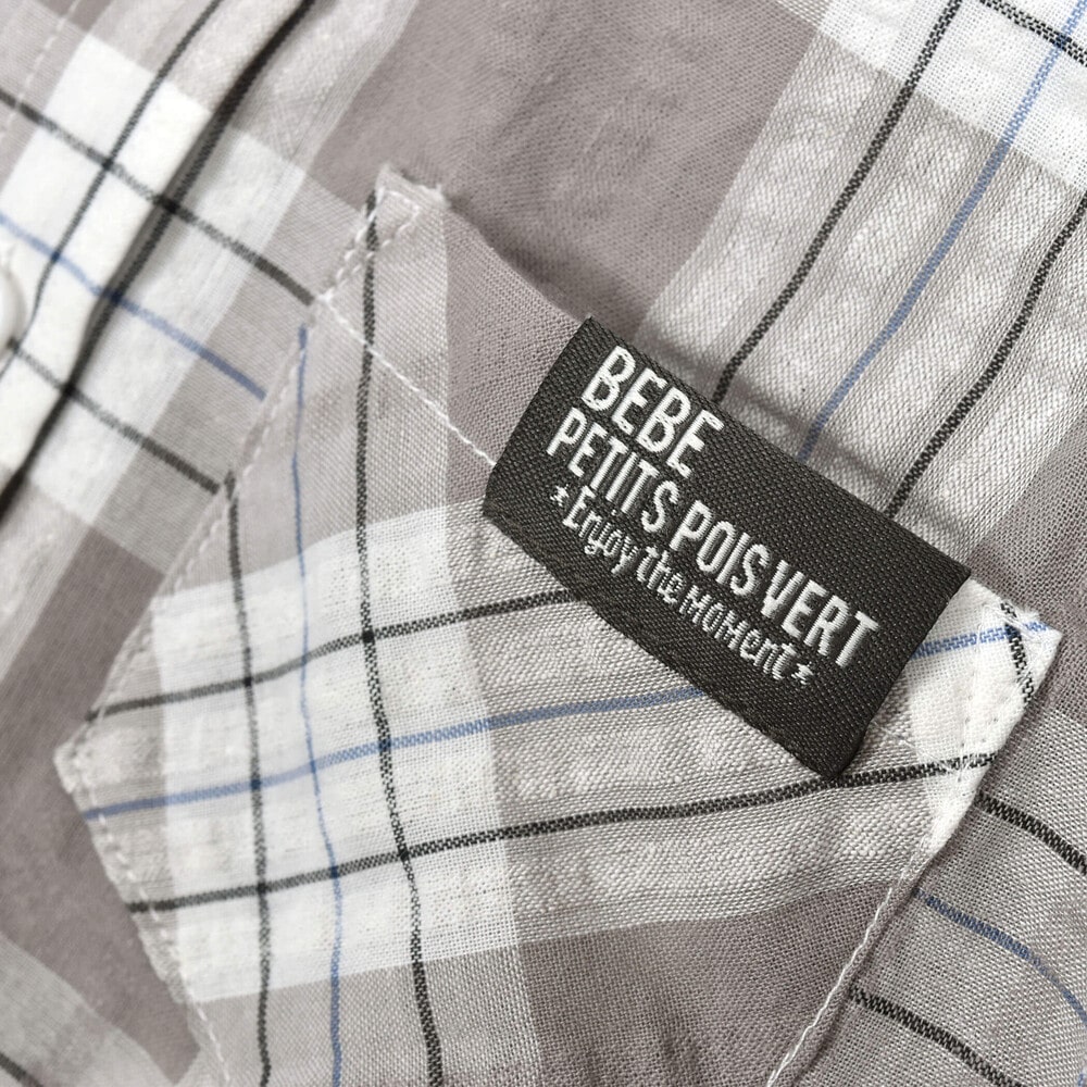 ポケット付きブロックチェックシャツ(95~150cm)(95cm ネイビー系