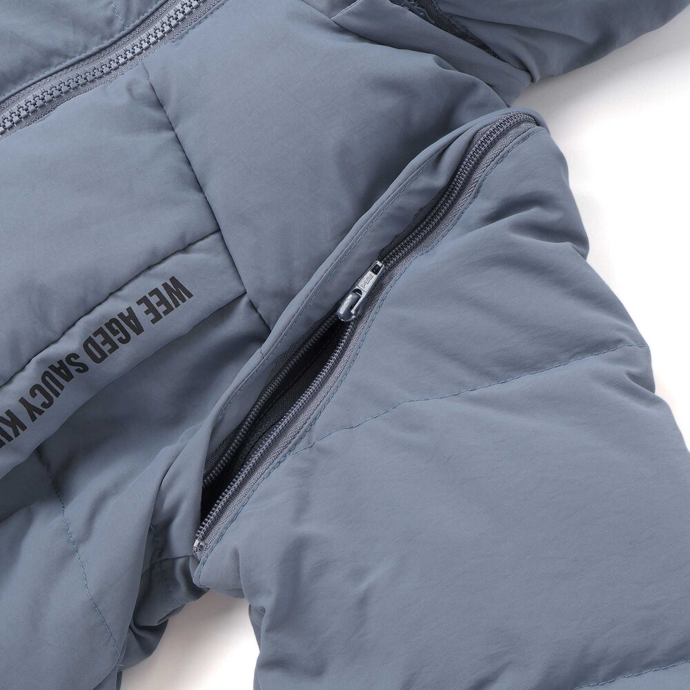 袖・フードタ取り外しダウンジャケット(110~160cm) ブルー 110cm